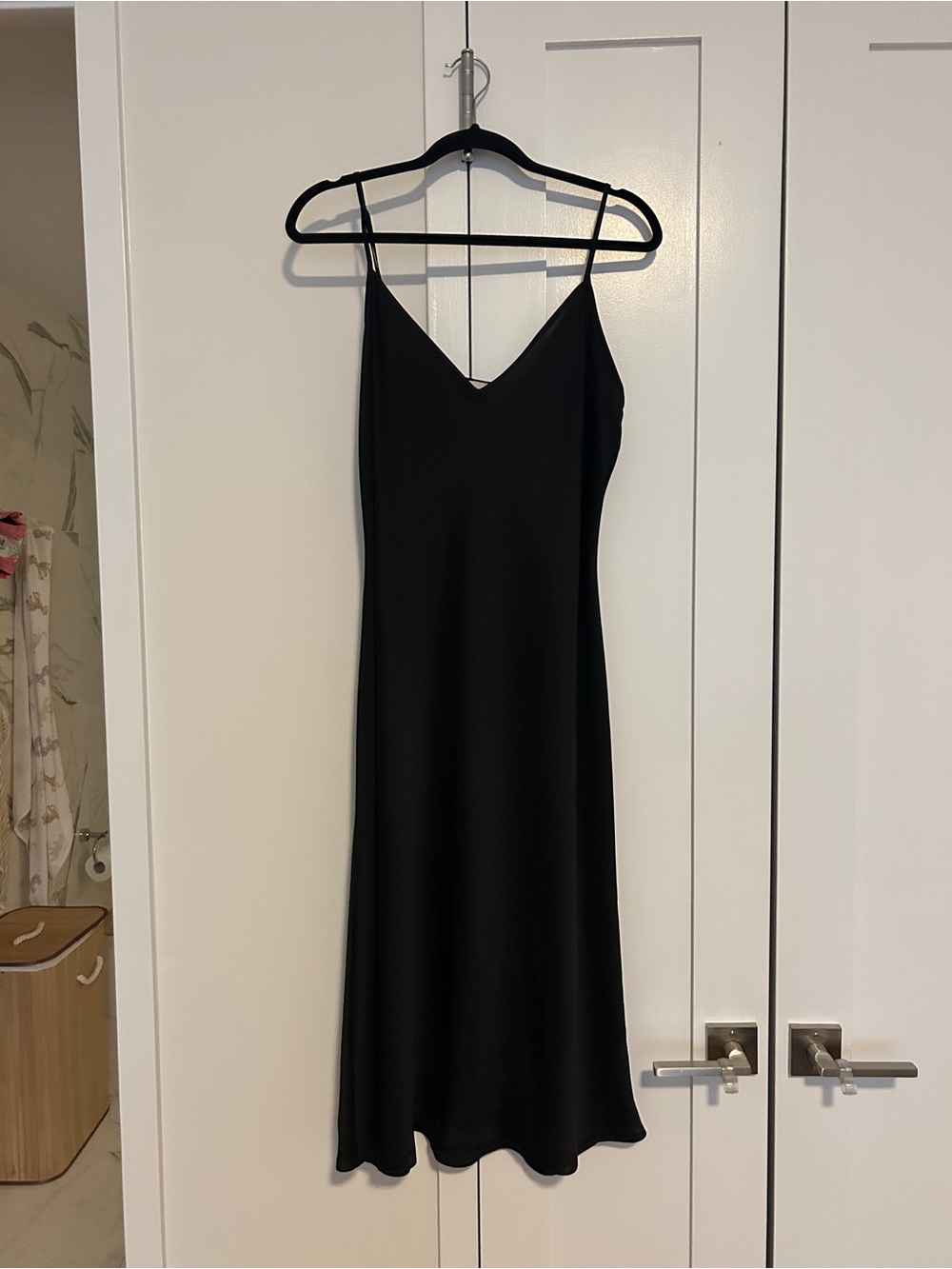 Aritzia Wilfred Black Satin Slip Dress —LIKE NEW